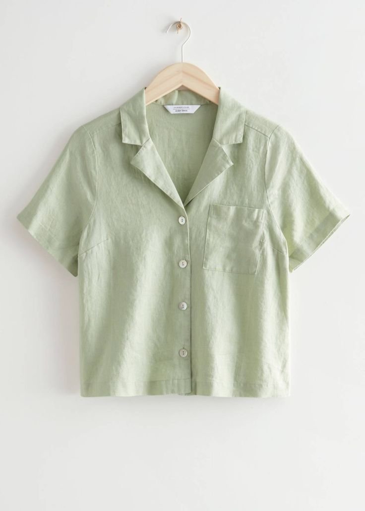 Kemeja Linen Hijau Sage