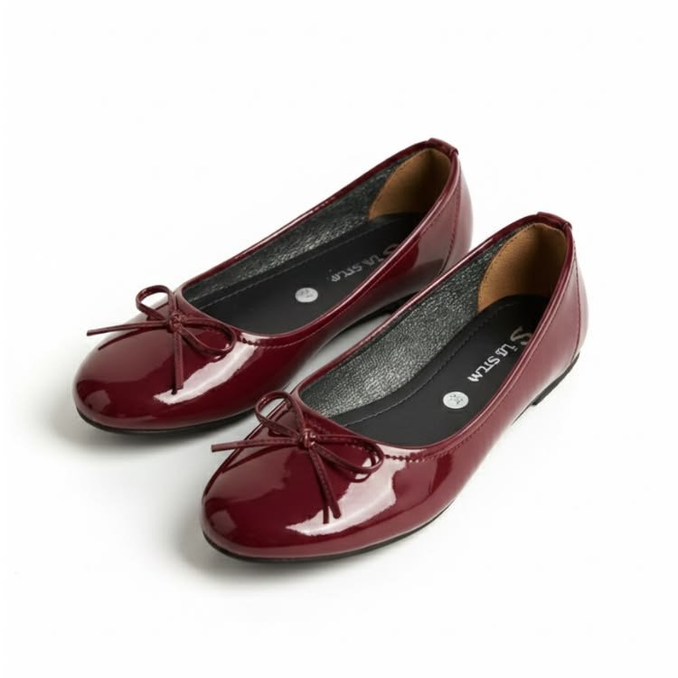 flat shoes merah pita wanita