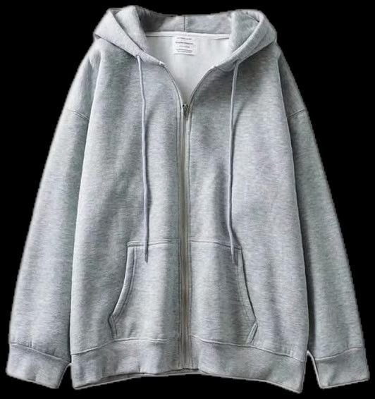Hoodie Zipper Abu-Abu