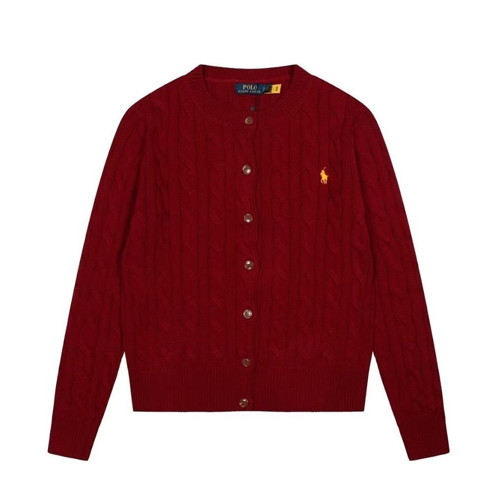polo cardigan merah maroon